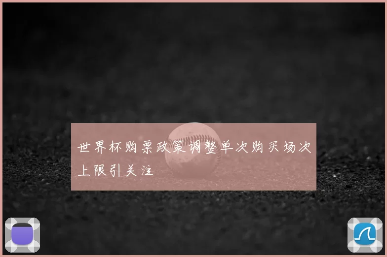 世界杯购票政策调整单次购买场次上限引关注